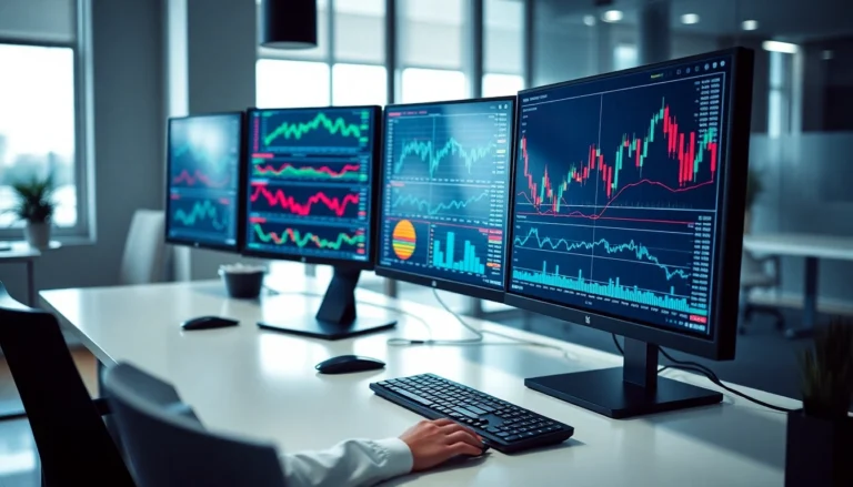 Comprehensive online trading guide infographic showing charts and strategies for better investments