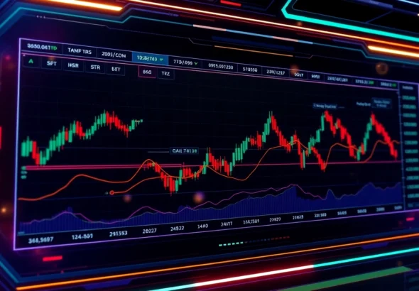 Aicoin trading platform interface with real-time market data and analytics on a sleek digital screen